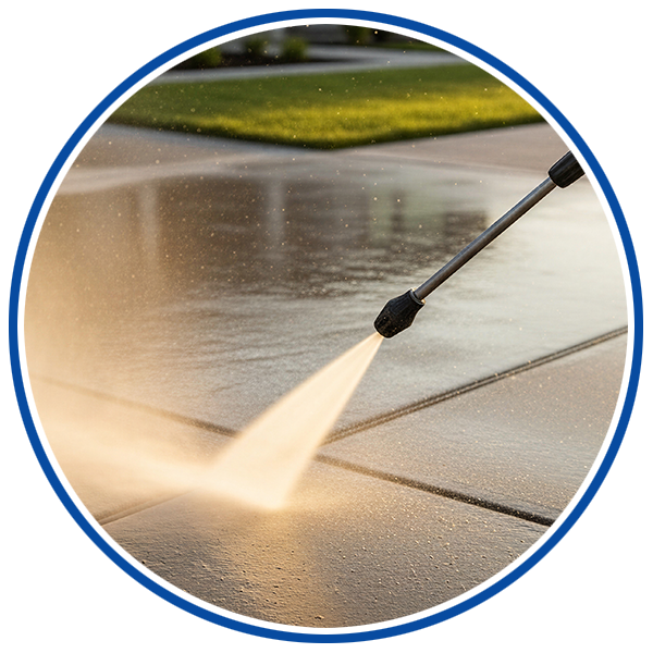 Pressure washing a residential home in Middletown Delaware